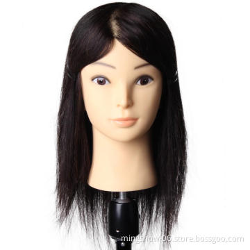 100% Human Hair Training Head Short Black Hair For Salon Hairdressing Professional  Mannequin Dolls